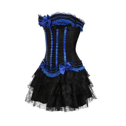 Funki Findz | Dresses | Women's Gothic Satin Lace Corset Dress
