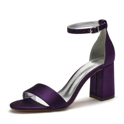 Funki Findz | Shoes | Women's Satin Block Heel Wedding Sandal
