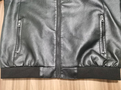 Funki Findz | Jackets | Men's Faux Leather Thin Bomber Jacket