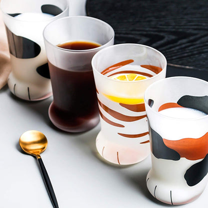 Funki Findz | Glasses | Cat Paw Frosted Glass Cup Sets