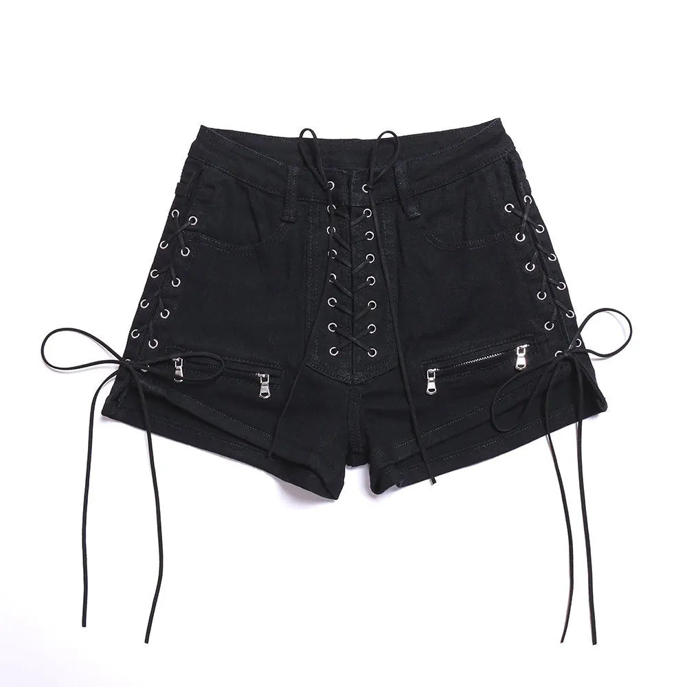 Funki Findz | Shorts | Women's Gothic Denim Summer Shorts