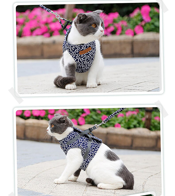 Funki Findz | Pet Harnesses | Cat Harness Walking Lead Vest Set