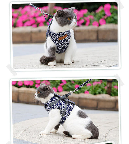 Funki Findz | Pet Harnesses | Cat Harness Walking Lead Vest Set