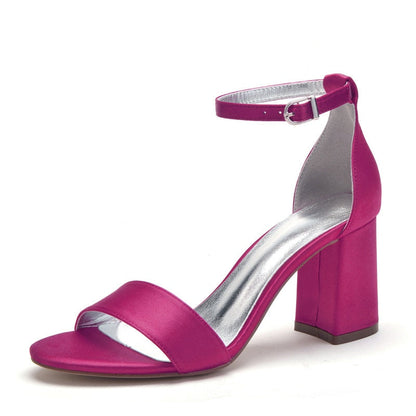 Funki Findz | Shoes | Women's Satin Block Heel Wedding Sandal