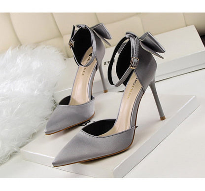 Funki Findz | Shoes | Women's Elegant Silk Bow Stiletto Pumps