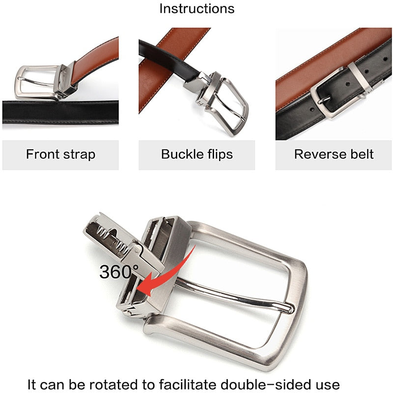 Funki Findz | Belts | Men's Luxury Leather Belt Reversible Buckle