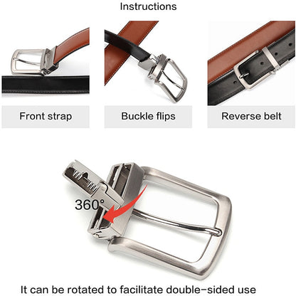 Funki Findz | Belts | Men's Luxury Leather Belt Reversible Buckle