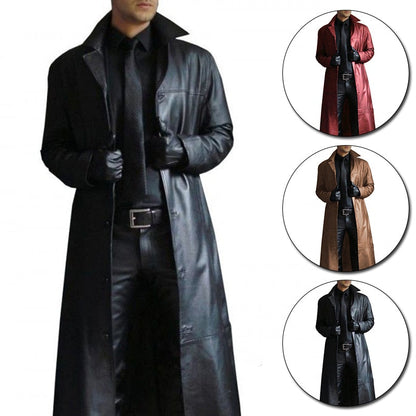 Funki Findz | Jackets | Men's Long Faux Leather Trench Coats