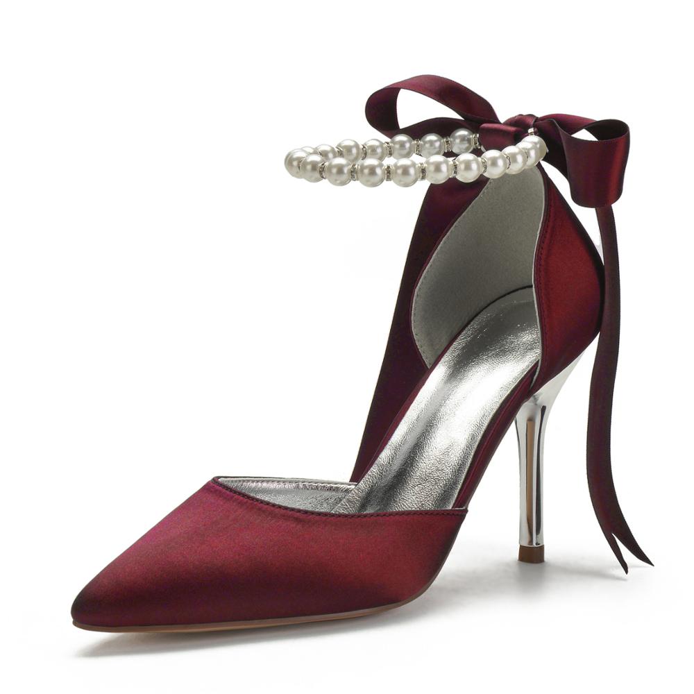 Funki Findz | Shoes | Women's Satin Pearls High Wedding Shoes