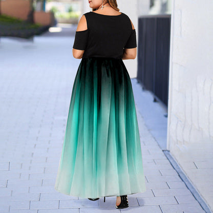 Funki Findz | Dresses | Women's Plus Size Prom Gradient Dress