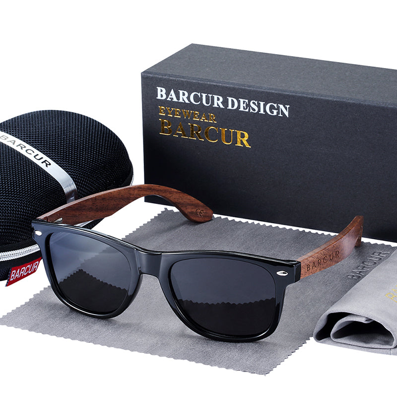 Funki Findz | Sunglasses | Unisex Black Walnut Wood Sunglasses
