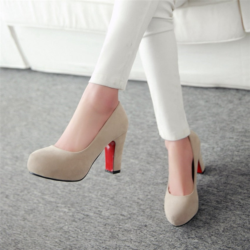 Funki Findz | Shoes | Women's Faux Suede High Chunky Heels