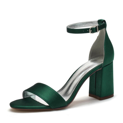 Funki Findz | Shoes | Women's Satin Block Heel Wedding Sandal