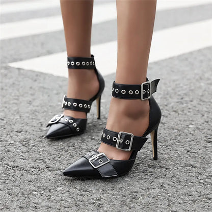 Funki Findz | Shoes | Women's Punk Buckle Strap Rivet Stilettos