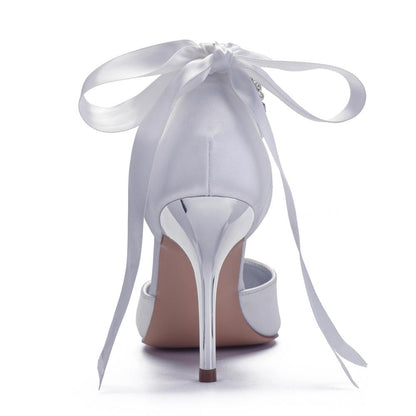 Funki Findz | Shoes | Women's Satin Pearls High Wedding Shoes