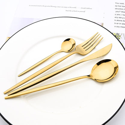 Funki Findz | Cutlery Sets | Gold Stainless Steel Mirror Polish 24 Set