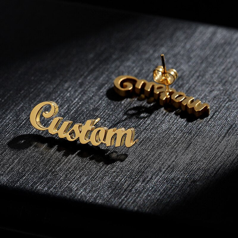 Funki Findz | Earrings | Custom Name Stainless Steel Earrings