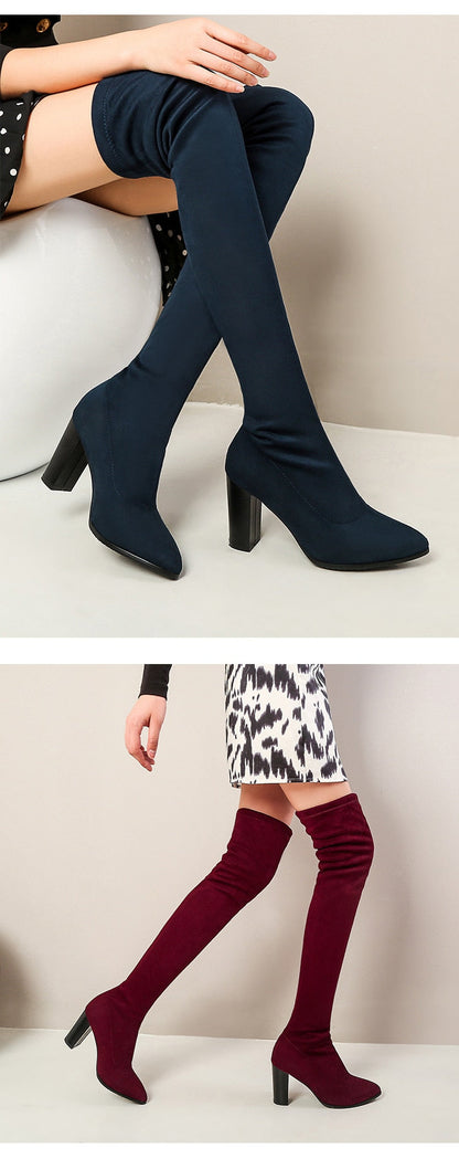 Funki Findz | Boots | Women's Over Knee High Block Heel Boots