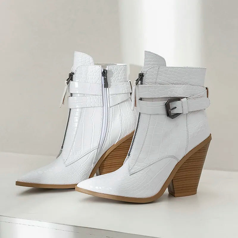 Funki Findz | Boots | Women's Pointed Toe Zip Up Ankle Boots