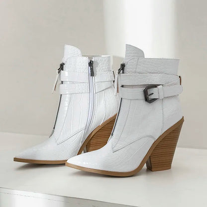 Funki Findz | Boots | Women's Pointed Toe Zip Up Ankle Boots