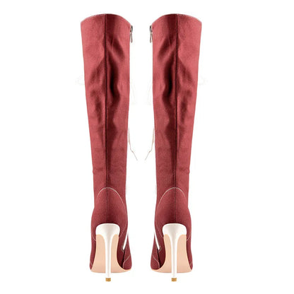 Funki Findz | Boots | Women's Lace Up Canvas Stiletto Boots