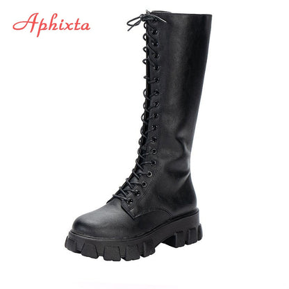 Funki Findz | Boots | Women's Knee-High Platform Lace Up Boot