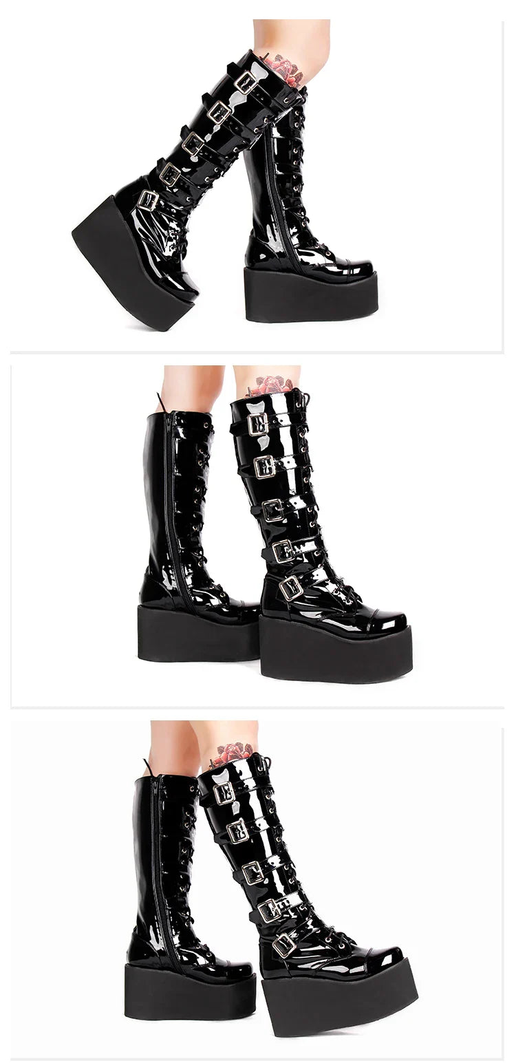 Funki Findz | Boots | Women's Gothic Punk Cross Platform Boots