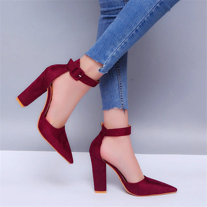 Funki Findz | Shoes | Women's High Block Heel Flock Party Shoe