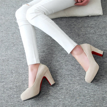 Funki Findz | Shoes | Women's Faux Suede High Chunky Heels
