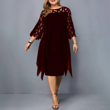 Funki Findz | Dresses | Women's Plus Size Lace Mesh Midi Dress