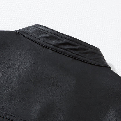 Funki Findz | Jackets | Men's Faux Leather Stand Collar Jacket