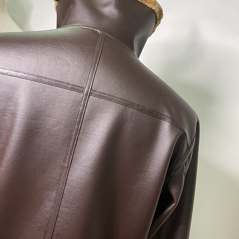 Funki Findz | Jackets | Men's Warm Faux Fur and Leather Jacket
