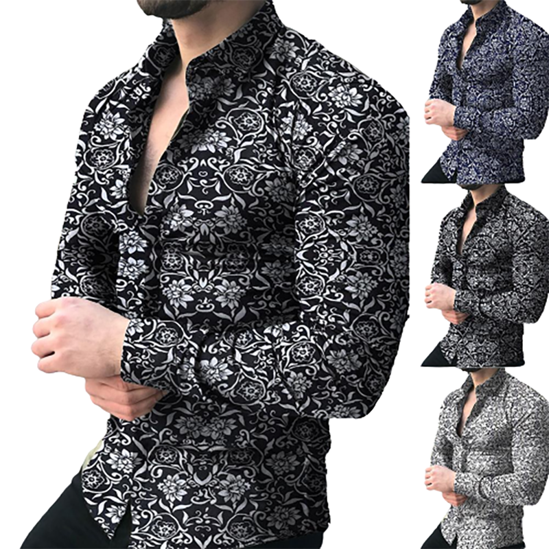 Funki Findz | Shirts | Men's Long Sleeve SlimFit Floral Dress Shirt