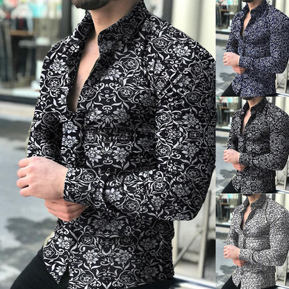 Funki Findz | Shirts | Men's Long Sleeve SlimFit Floral Dress Shirt