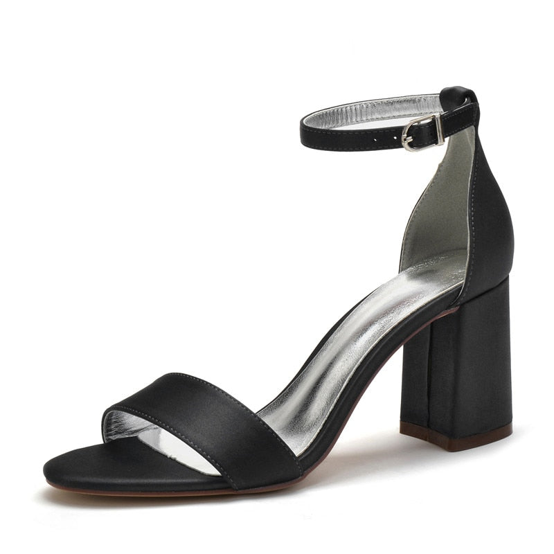 Funki Findz | Shoes | Women's Satin Block Heel Wedding Sandal