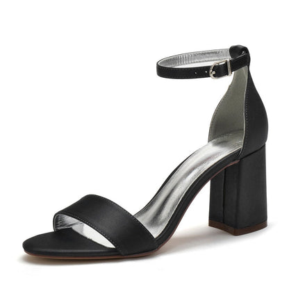 Funki Findz | Shoes | Women's Satin Block Heel Wedding Sandal