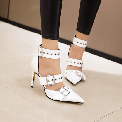 Funki Findz | Shoes | Women's Punk Buckle Strap Rivet Stilettos