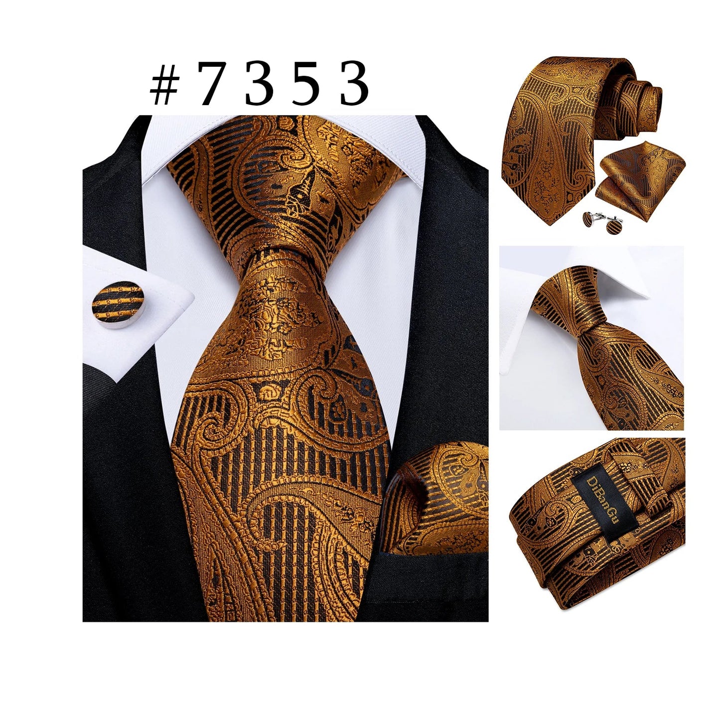 Funki Findz | Neck Ties | Men's Luxury 3Pcs Formal Tie Sets
