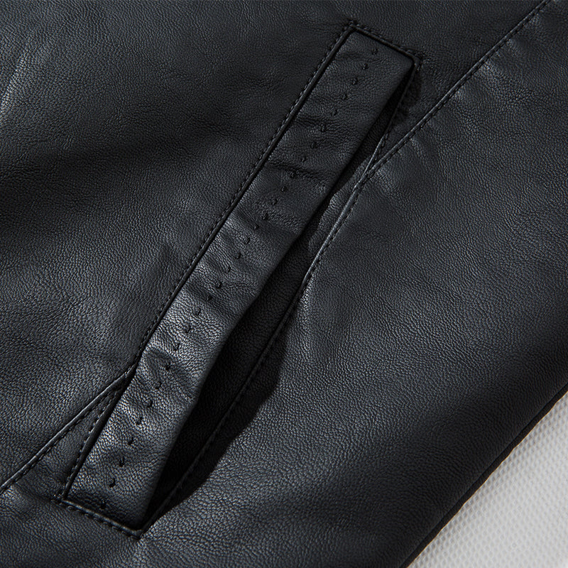 Funki Findz | Jackets | Men's Faux Leather Stand Collar Jacket
