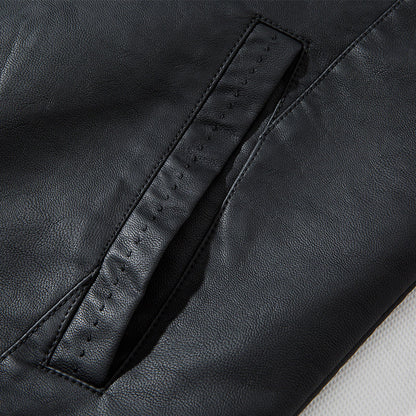Funki Findz | Jackets | Men's Faux Leather Stand Collar Jacket