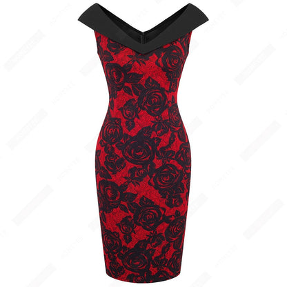 Funki Findz | Dresses | Women's Floral Cocktail Pencil Dress