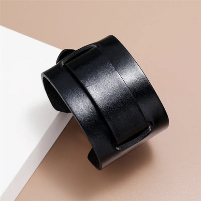 Funki Findz | Bracelets | Men's Wide Leather Punk Wristbands