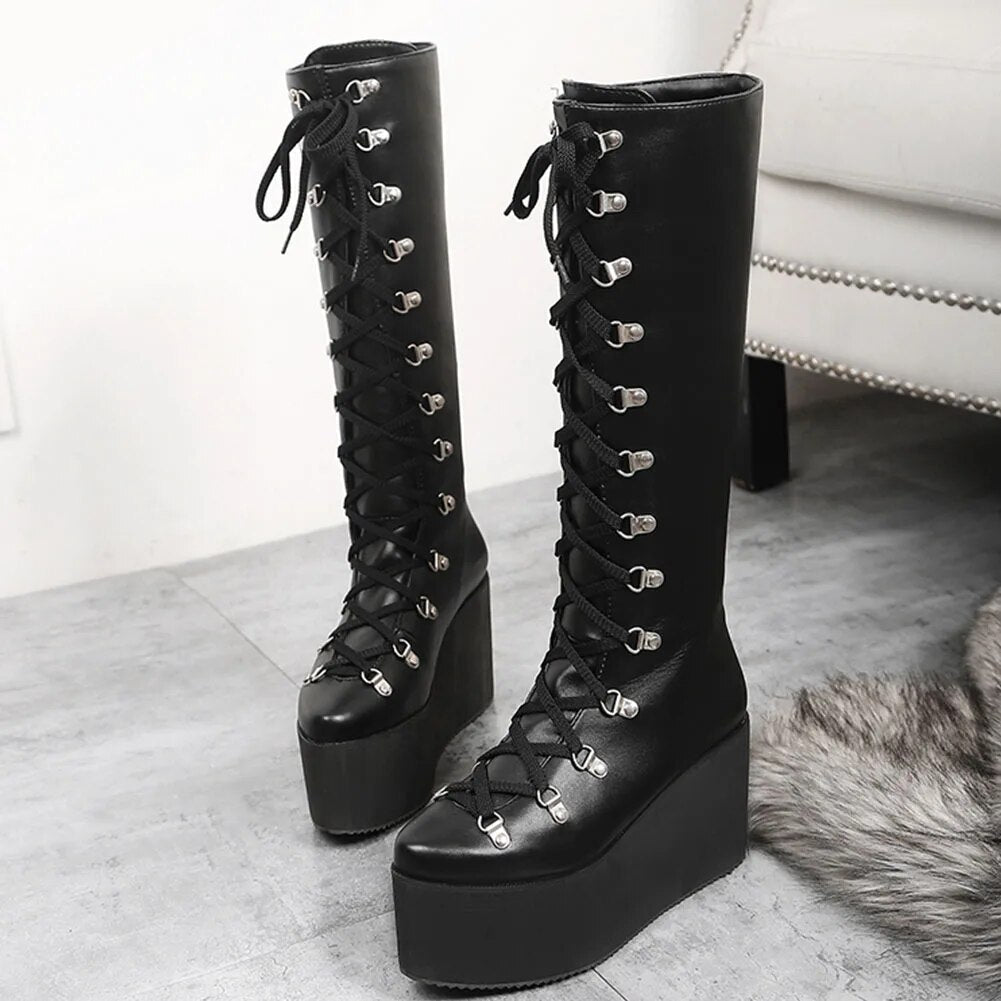 Funki Findz | Boots | Women's High Luxury Gothic Platform Boots