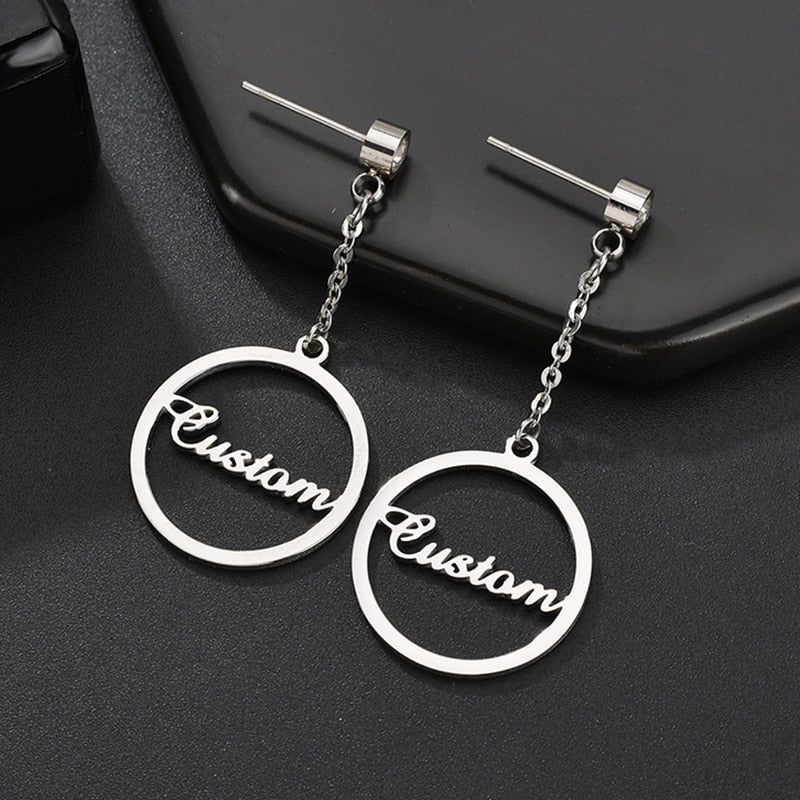 Funki Findz | Earrings | Custom Name Phrase Initial Drop Earring