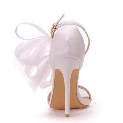 Funki Findz | Shoes | Women's Chiffon Bow High Bridal Sandals
