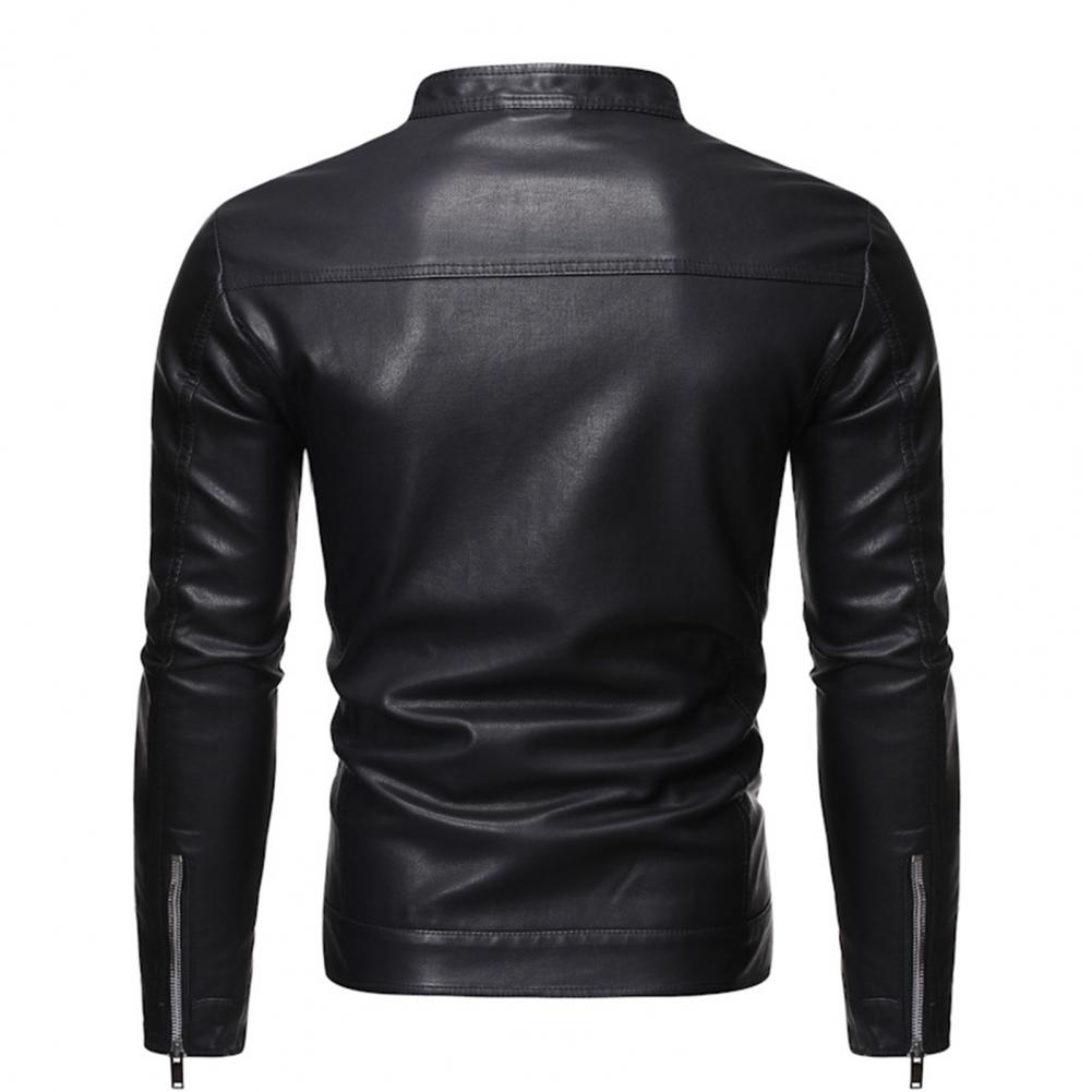 Funki Findz | Jackets | Men's Faux Leather Stand Collar Jacket