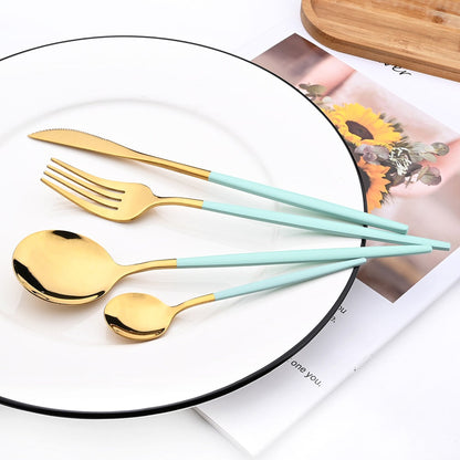 Funki Findz | Cutlery Sets | Gold Stainless Steel Mirror Polish 24 Set