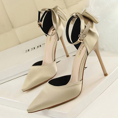 Funki Findz | Shoes | Women's Elegant Silk Bow Stiletto Pumps