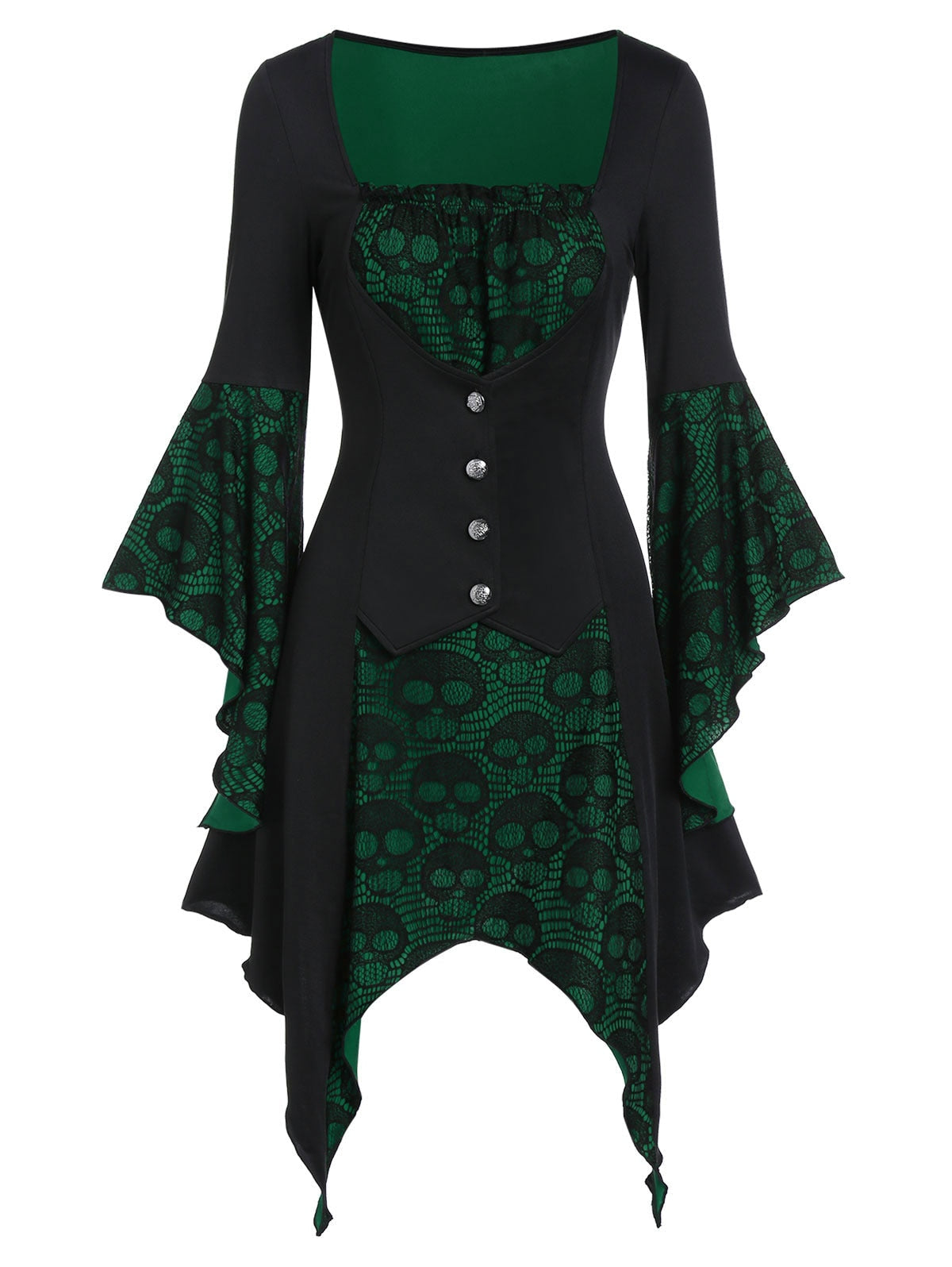 Funki Findz | Shirts | Women's Steampunk Skull Design Tunic Top