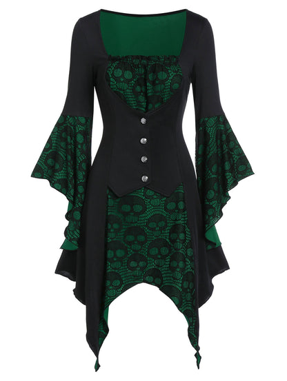 Funki Findz | Shirts | Women's Steampunk Skull Design Tunic Top